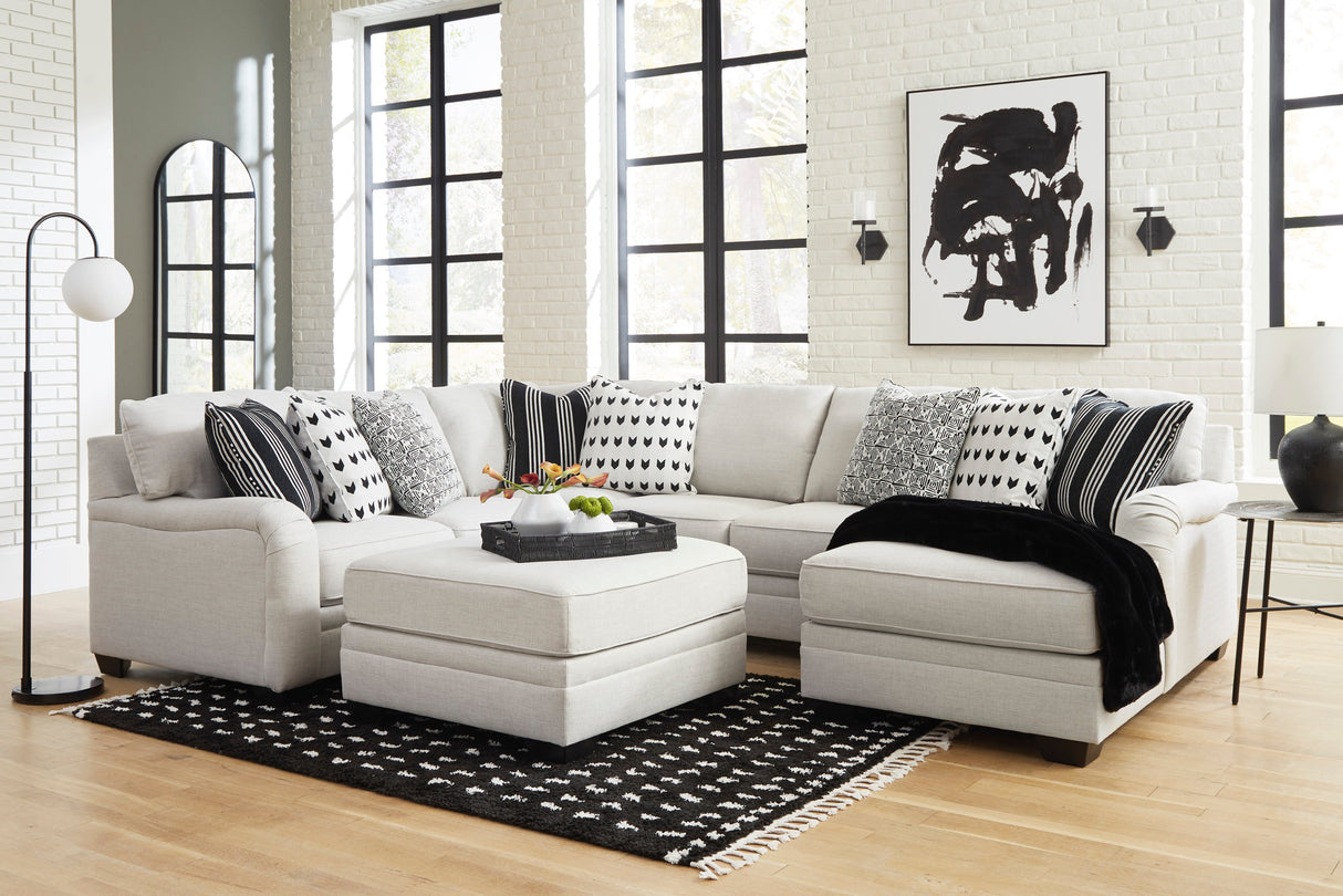 Huntsworth Dove Gray 4-Piece RAF Chaise Sectional