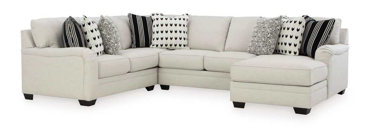 Huntsworth Dove Gray 4-Piece RAF Chaise Sectional