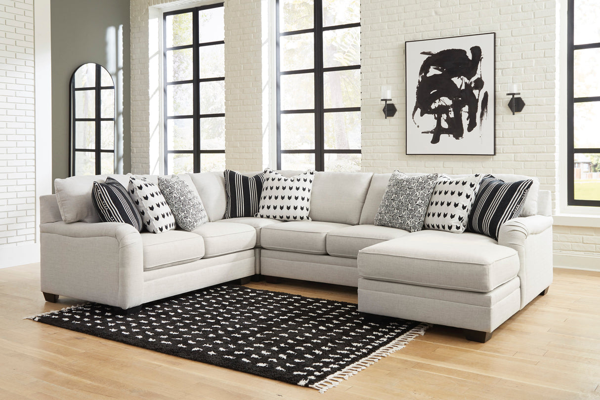 Huntsworth Dove Gray 4-Piece RAF Chaise Sectional