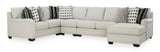 Huntsworth Dove Gray 5-Piece RAF Chaise Sectional