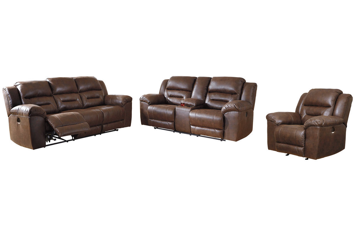 Stoneland Chocolate Power Reclining Sofa, Loveseat and Recliner