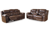 Stoneland Chocolate Reclining Sofa and Loveseat