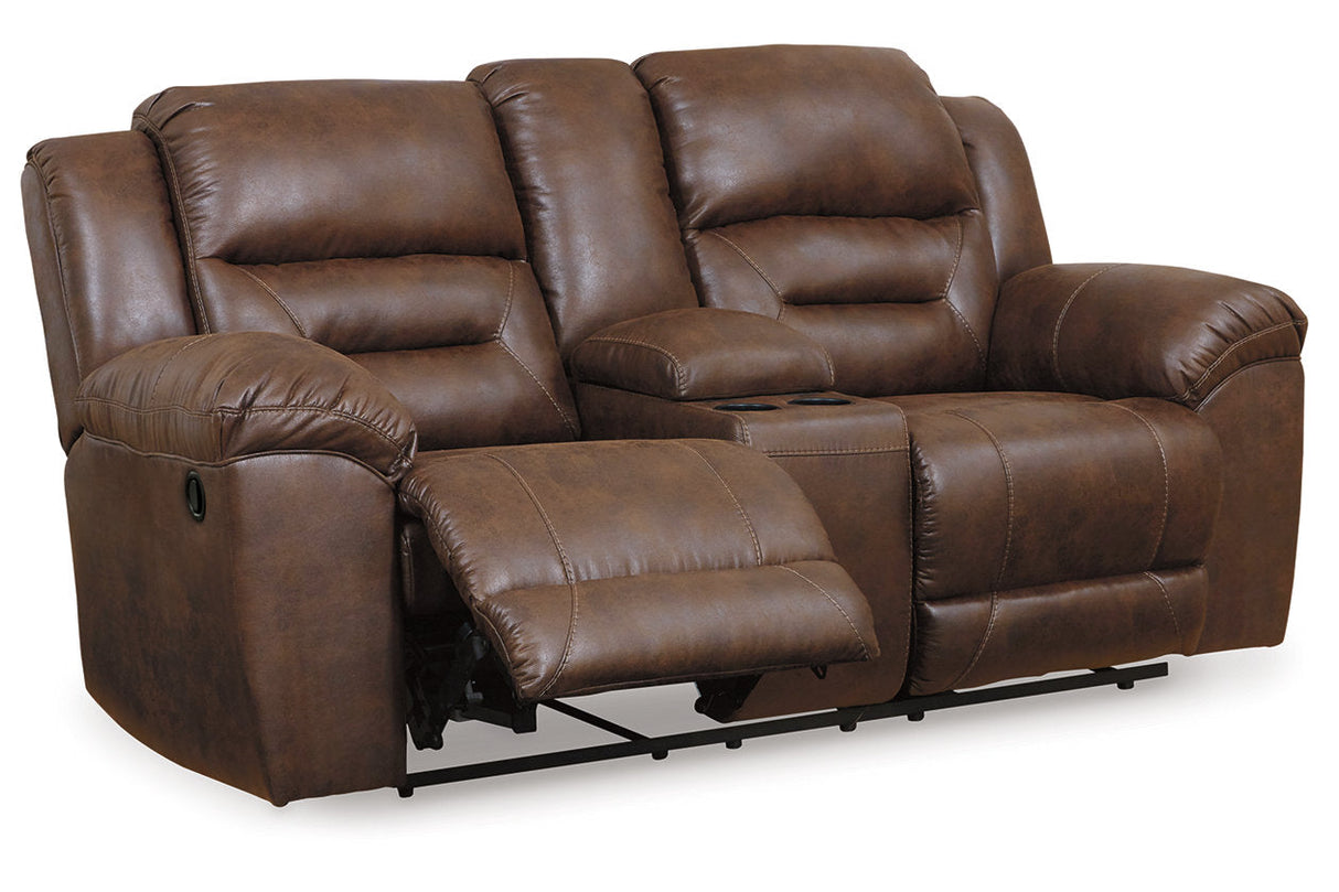 Stoneland Chocolate Reclining Sofa and Loveseat