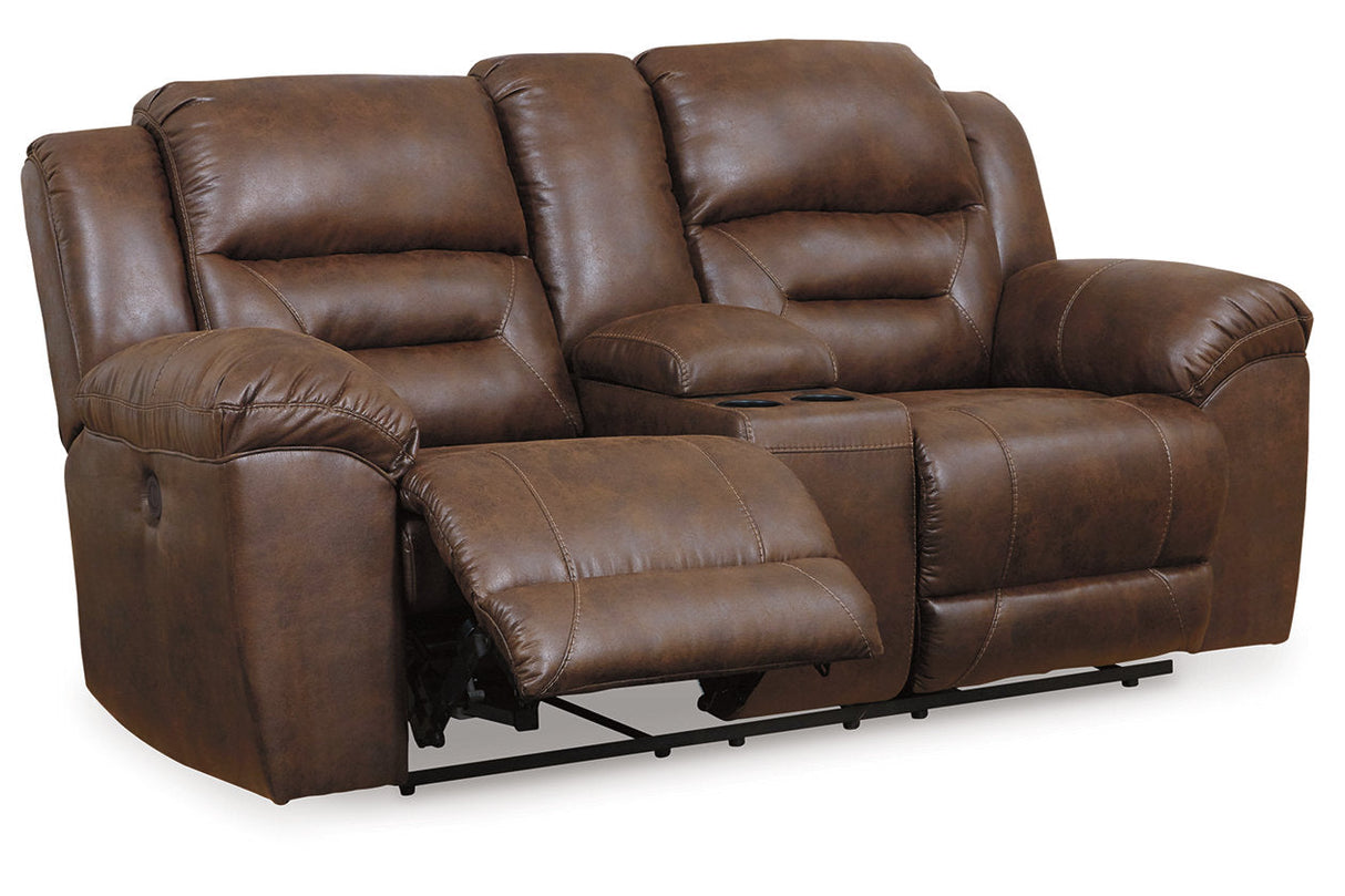 Stoneland Chocolate Power Reclining Sofa and Loveseat