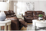 Stoneland Chocolate Reclining Loveseat with Console