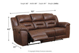 Stoneland Chocolate Reclining Sofa