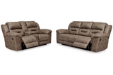 Stoneland Fossil Reclining Sofa and Power Reclining Loveseat