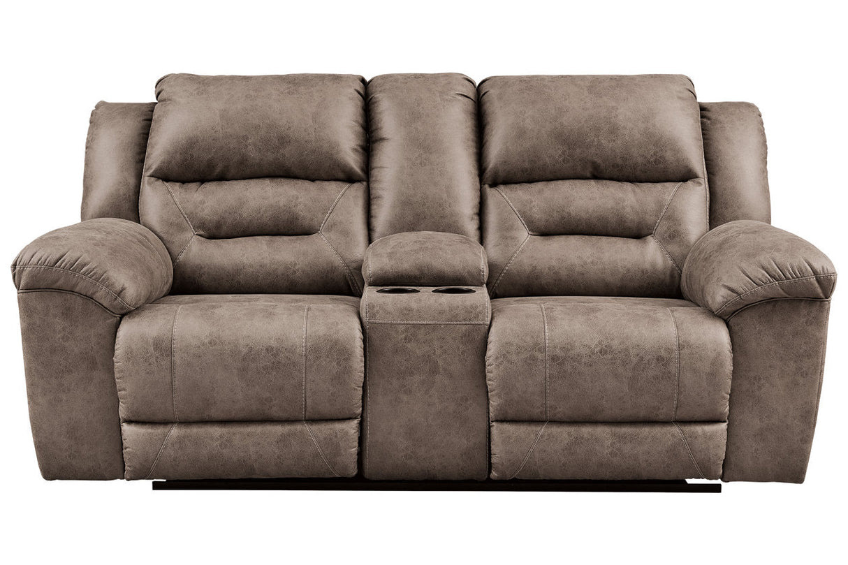 Stoneland Fossil Reclining Loveseat with Console