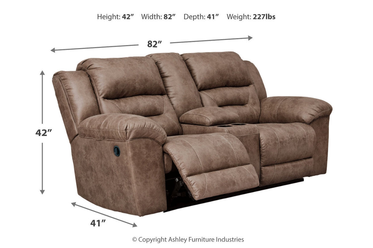 Stoneland Fossil Reclining Loveseat and Power Recliner