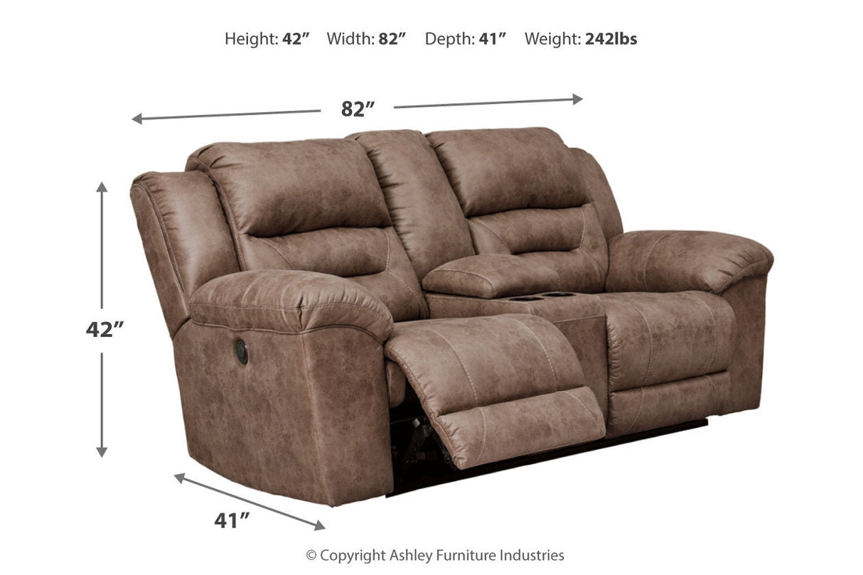 Stoneland Fossil Reclining Sofa and Power Reclining Loveseat