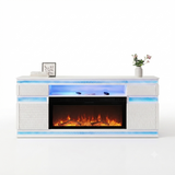 Burning Oak White Fire Place