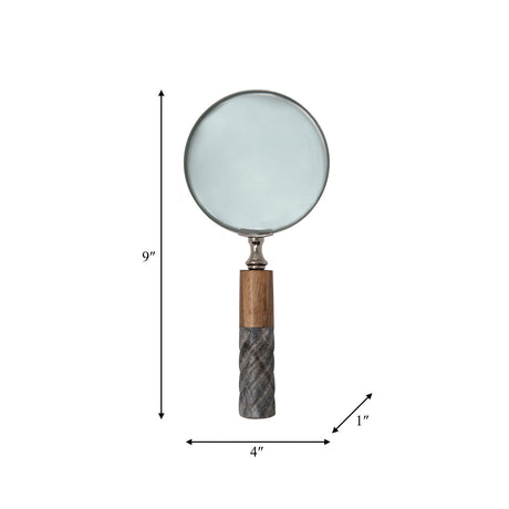 4"d Magnifying Glass, 2-tone Brown/gray