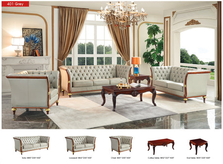 401 Grey Leather Sofa by ESF Furniture at Eve Furniture