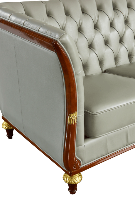 401 Grey Leather Sofa by ESF Furniture at Eve Furniture