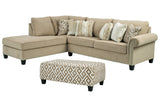 Dovemont Putty 2-Piece Sectional with Ottoman