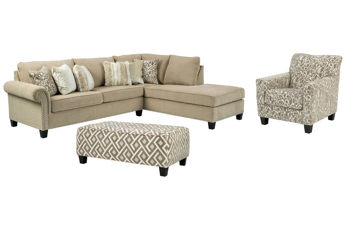 Dovemont Putty 2-Piece Sectional with Chair and Ottoman