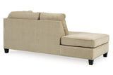 Dovemont Putty 2-Piece Sectional with Chaise, Chair and Ottoman