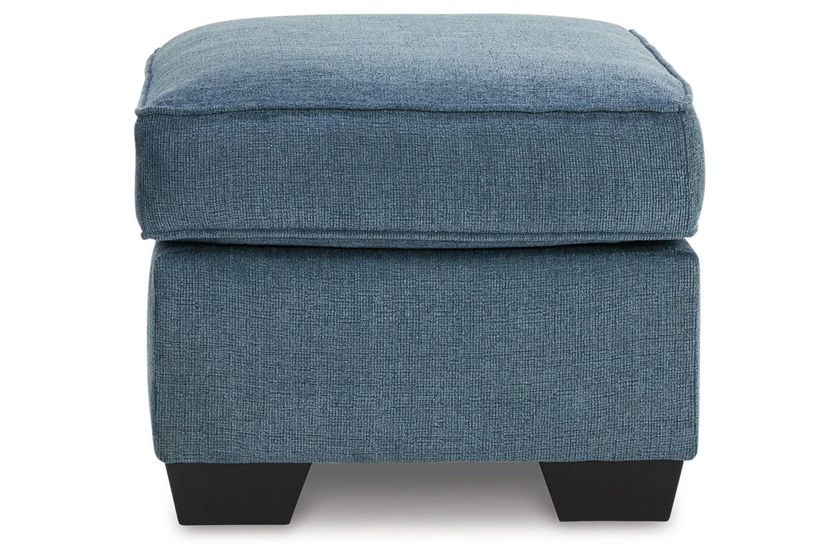 Cashton Blue Sofa, Loveseat, Chair and Ottoman