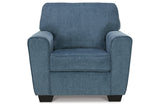 Cashton Blue Chair and Ottoman