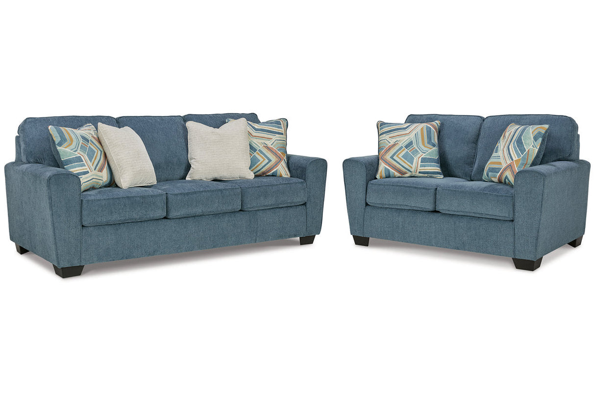 Cashton Blue Sofa and Loveseat