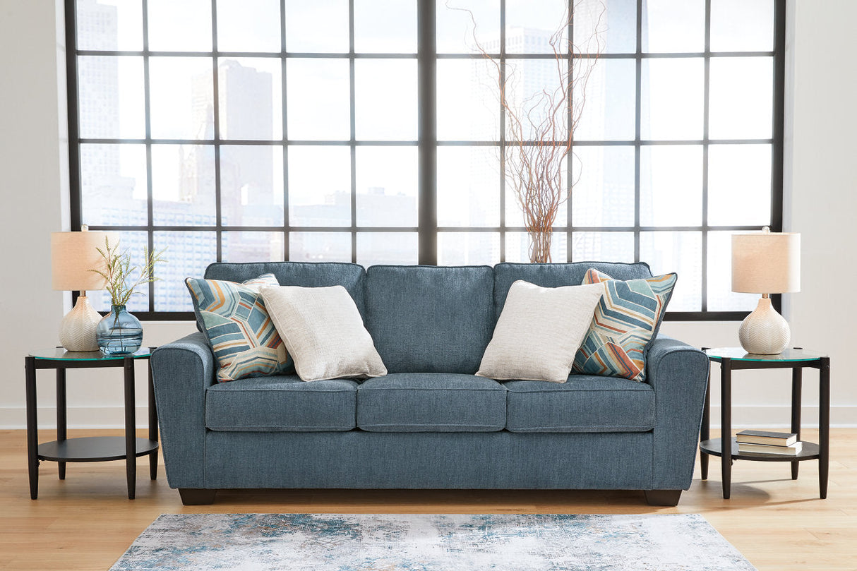 Cashton Blue Sofa, Loveseat, Chair and Ottoman