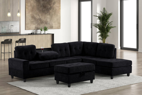 Looma Reversible Sectional & Ottoman by Happy Homes at Eve Furniture