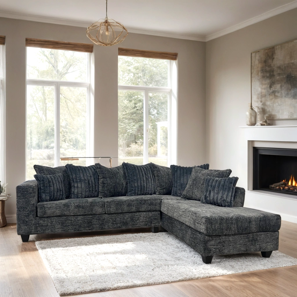 Bressilyn Charcoal Right Arm Facing (RAF) Sectional by Happy Homes at Eve Furniture