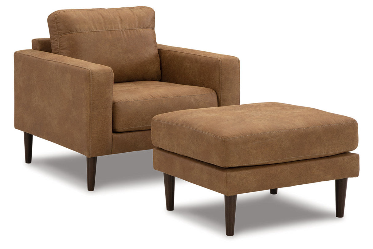 Telora Caramel Chair and Ottoman