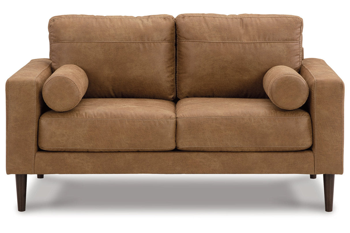 Telora Caramel Sofa, Loveseat, Chair and Ottoman