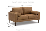 Telora Caramel Sofa, Loveseat, Chair and Ottoman