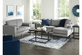 Hazela Charcoal Sofa Chaise and Loveseat