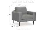 Hazela Charcoal Chair and Ottoman