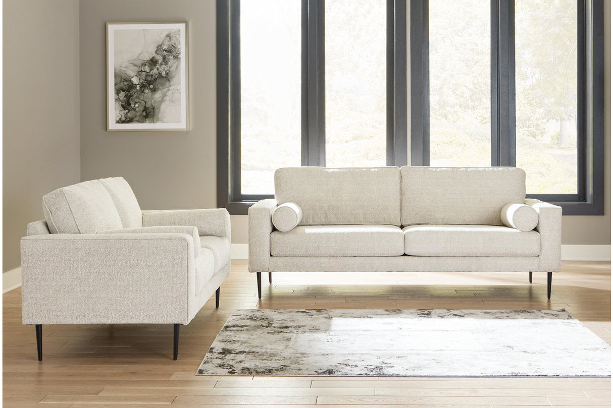 Hazela Sandstone Sofa, Loveseat, Chair and Ottoman