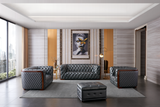 415 Gray Top-Grain Leather Sofa