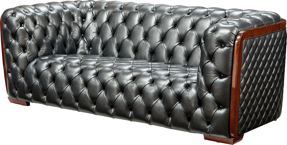 415 Gray Top-Grain Leather Sofa & Loveseat (Special Price) by ESF Furniture at Eve Furniture