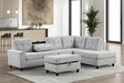 Heights Gray Reversible Sectional & Storage Ottoman by Happy Homes at Eve Furniture
