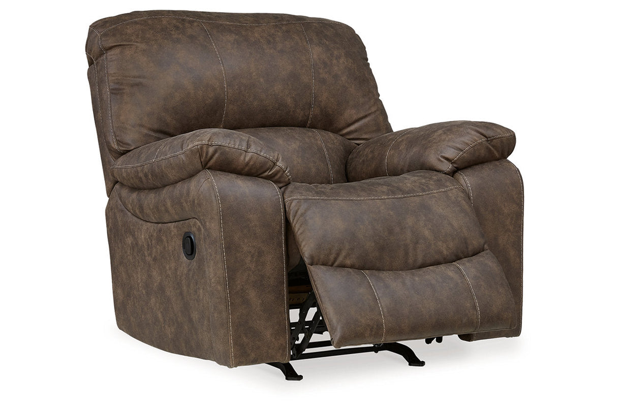 Kilmartin Chocolate Reclining Sofa, Loveseat and Recliner