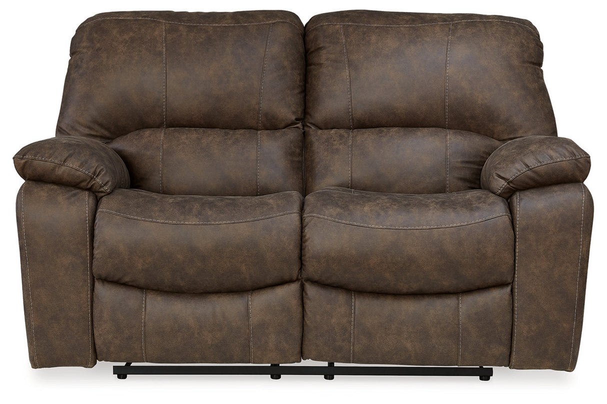 Kilmartin Chocolate Reclining Sofa, Loveseat and Recliner