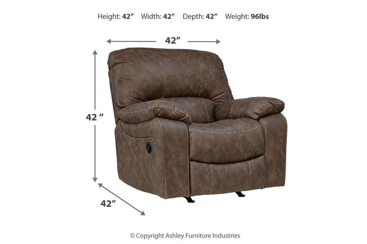 Kilmartin Chocolate Reclining Sofa, Loveseat and Recliner