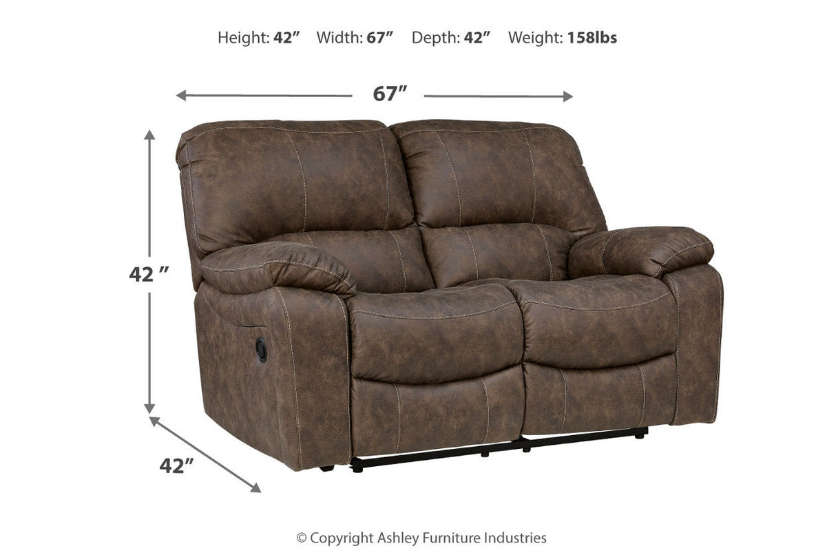 Kilmartin Chocolate Reclining Sofa, Loveseat and Recliner