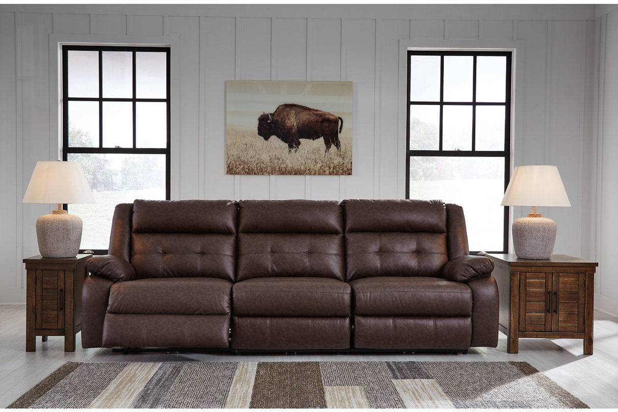 Punch Up Walnut 3-Piece Power Reclining Sectional Sofa