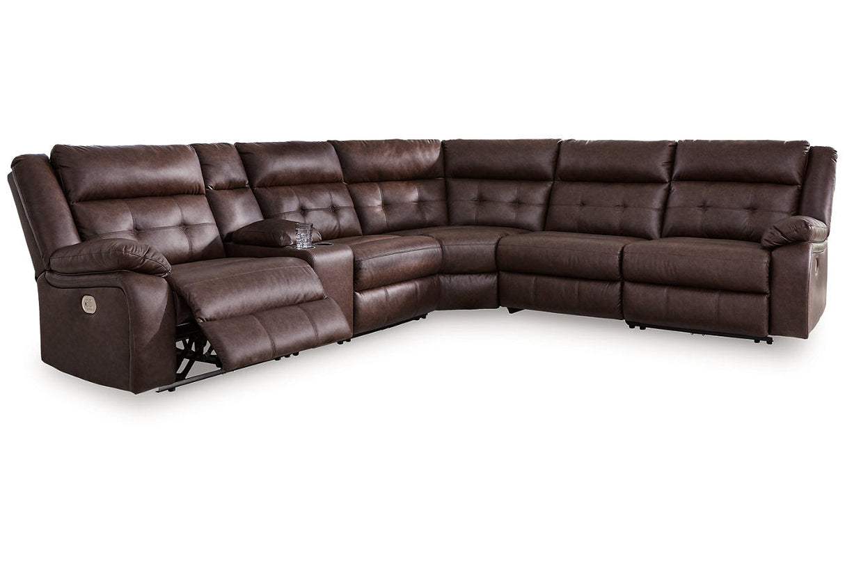 Punch Up Walnut 6-Piece Power Reclining Sectional