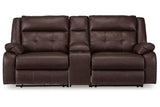 Punch Up Walnut 3-Piece Power Reclining Sectional Loveseat with Console