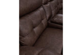 Punch Up Walnut 2-Piece Power Reclining Sectional Loveseat