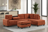 Heights Rust Reversible Sectional & Storage Ottoman by Happy Homes at Eve Furniture