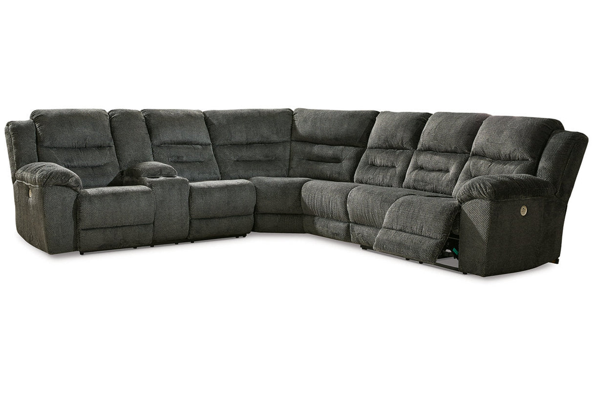 Nettington Smoke 4-Piece Power Reclining Sectional