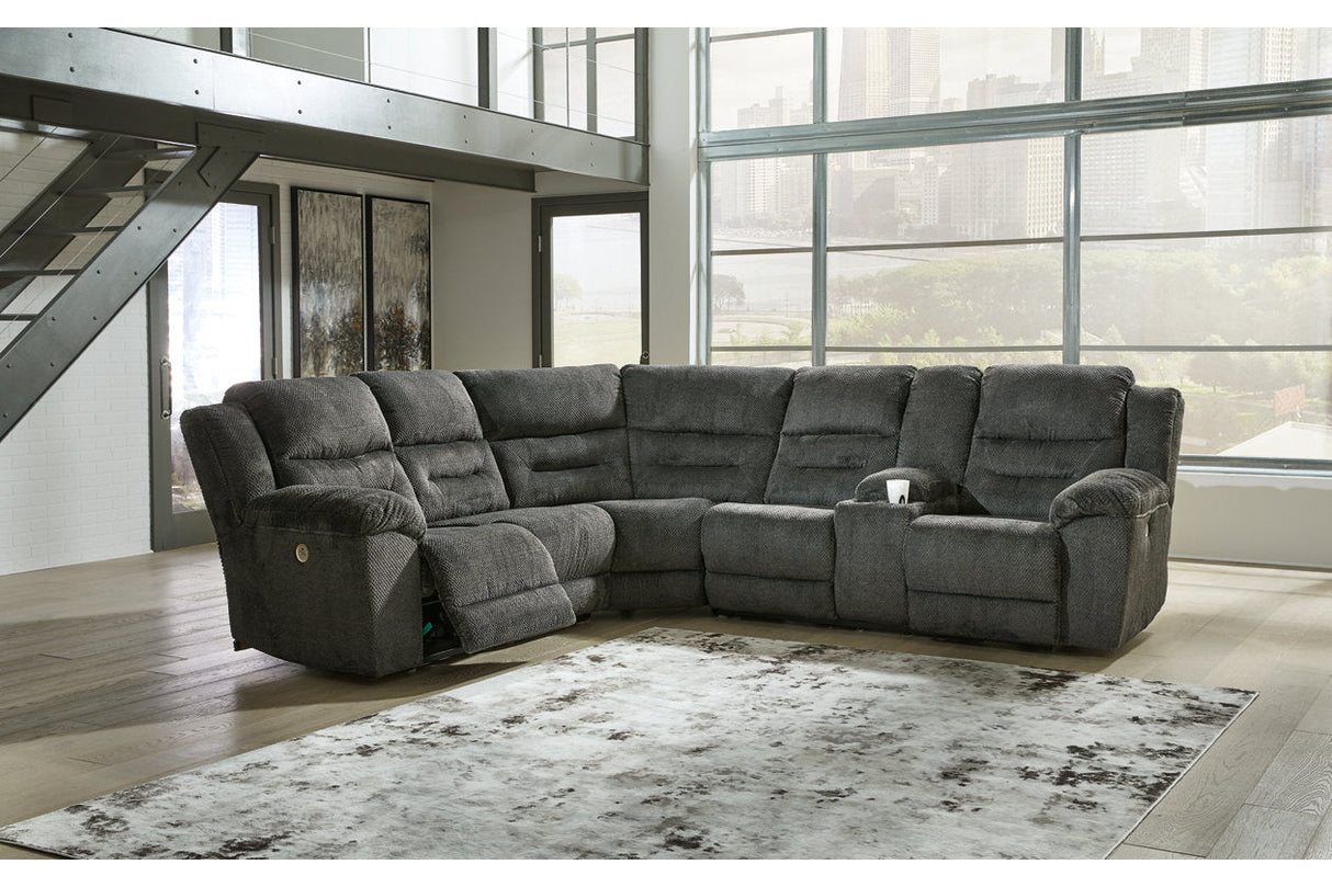 Nettington Smoke 3-Piece Power Reclining Sectional