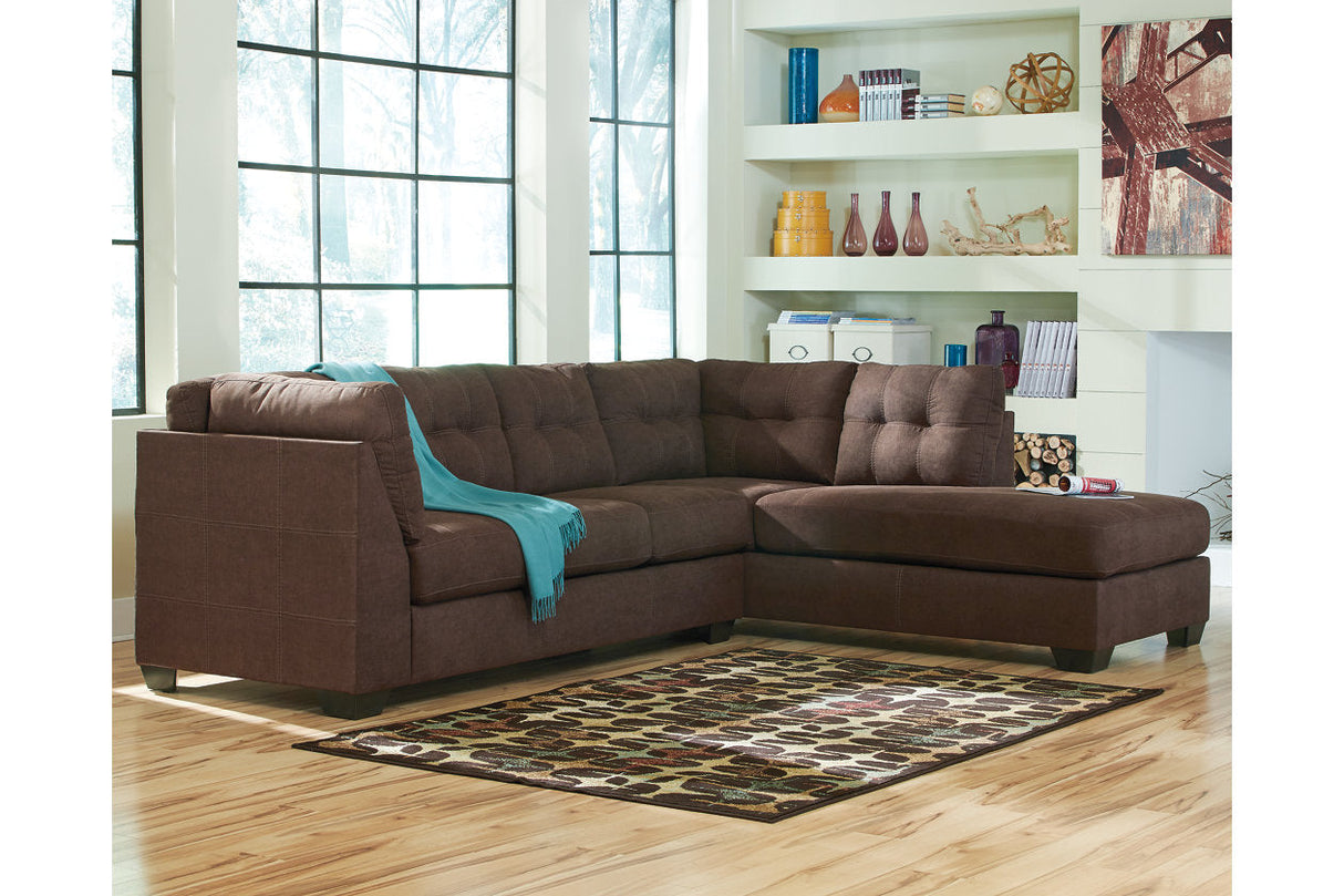 Maier Walnut 2-Piece RAF Chaise Sectional