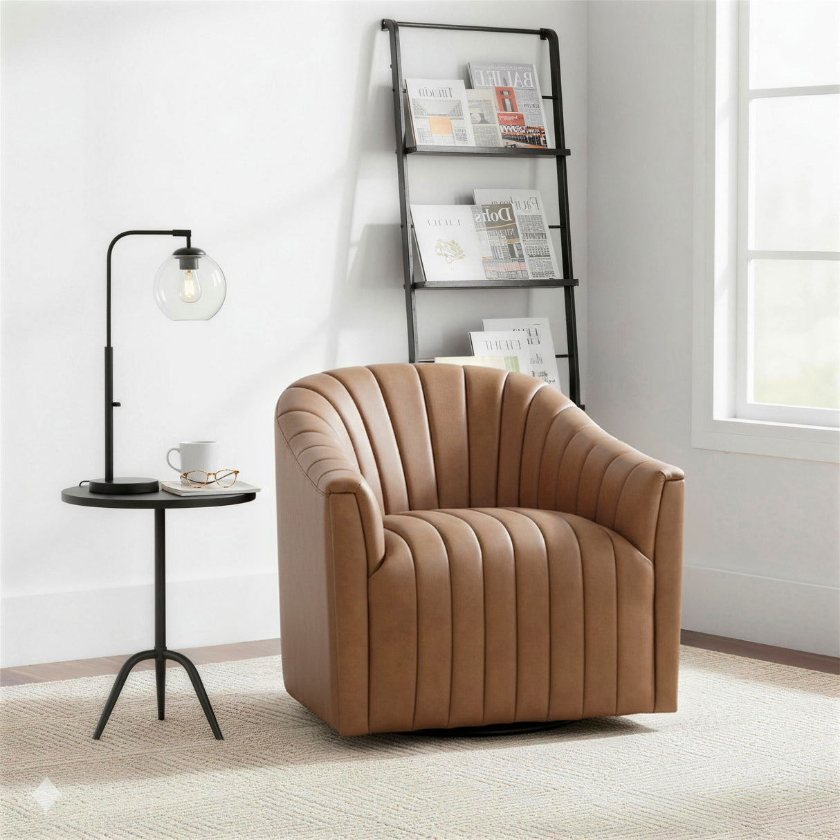 Boulevard Dark Brown Swivel Chair