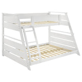 Holden White Wood Veneer Twin Over Full Bunk Bed by Coaster at Eve Furniture